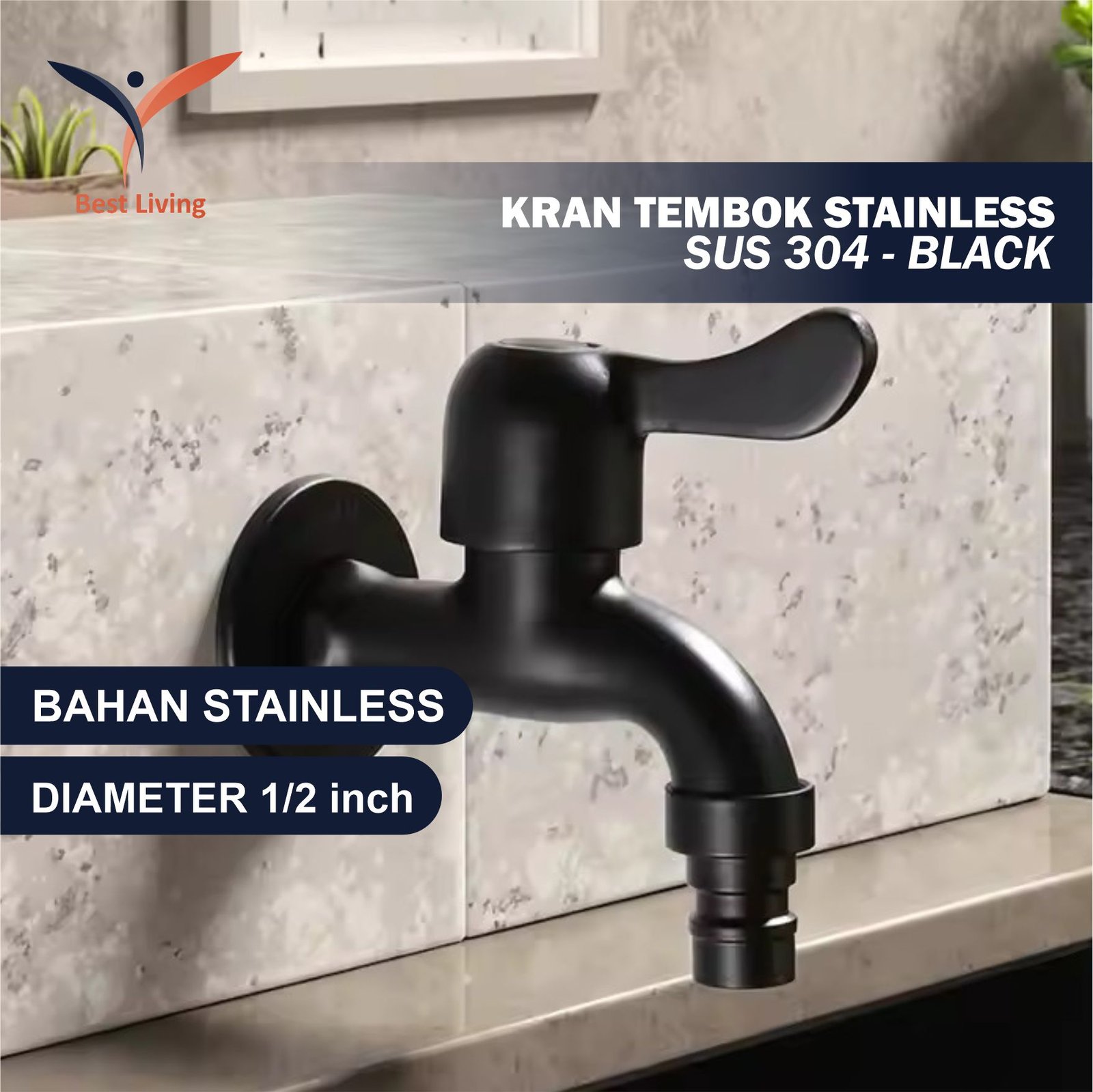 KRAN TEMBOK STANLESS SUS 304 PREMIUM PRODUK