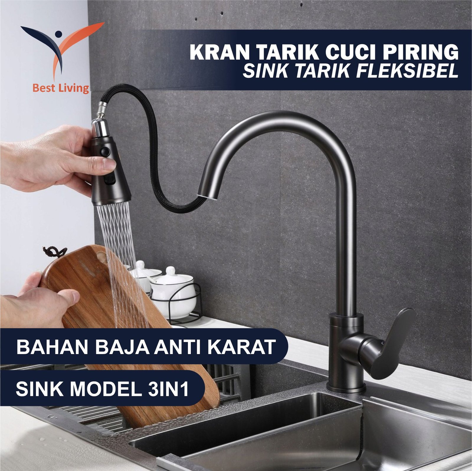 KEPALA SAMBUNGAN KRAN MODEL TARIK 3IN1