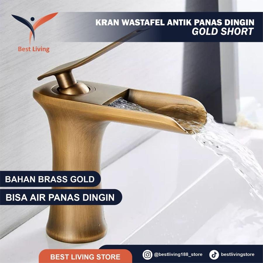 KRAN WASTAFEL ANTIK WATERFALL PANAS DINGIN PREMIUM