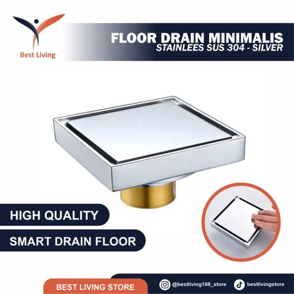 FLOOR DRAIN MINIMALIS STAINLEES SUS 304 - SILVER
