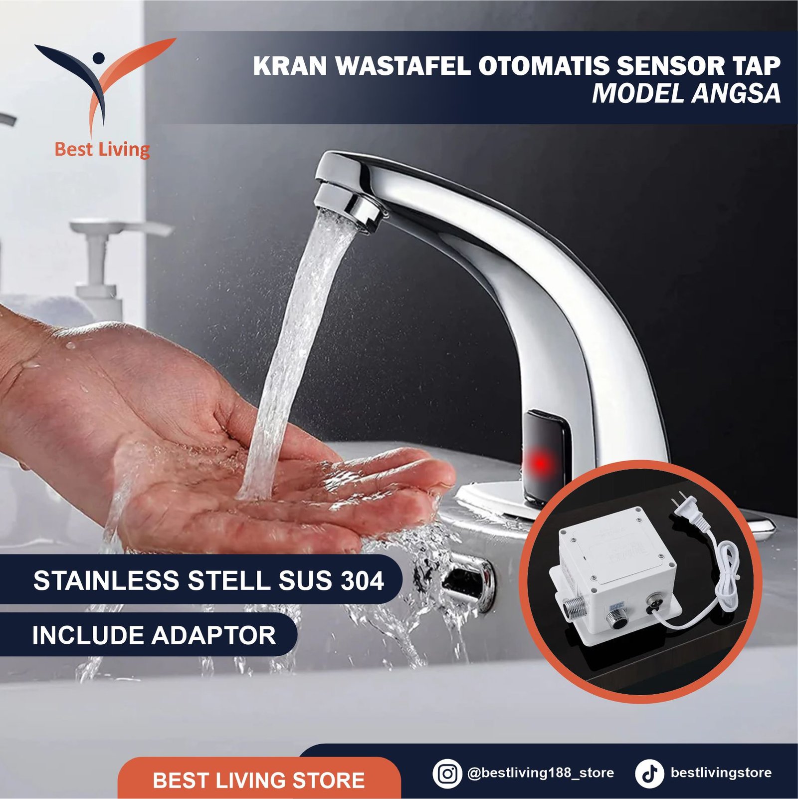 Kran Brass Sensor Tap Model Angsa Wastafel Otomatis - PS-KL-8101