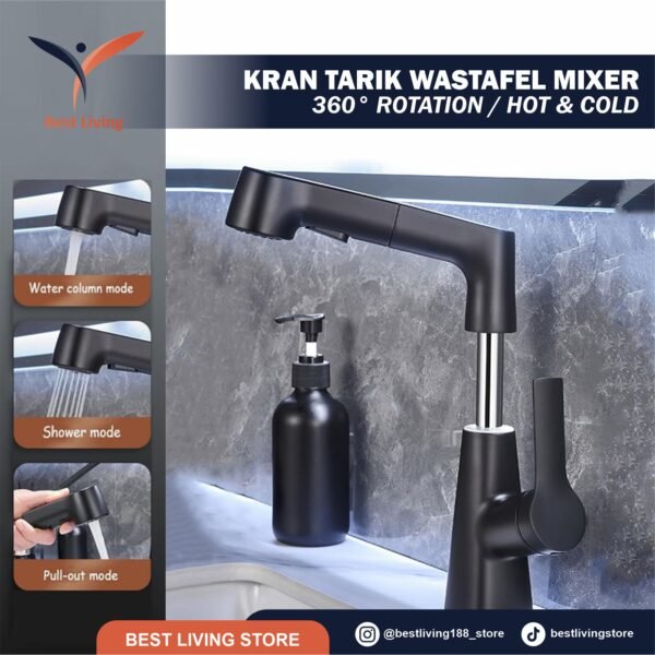 KRAN WASTAFEL SINK TARIK PANAS DINGIN - GREY