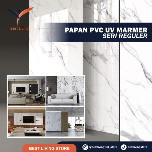 Papan PVC UV Marmer Reguler Marble Sheet PVC Board Panel Dinding Wall Board Dekorasi Dinding