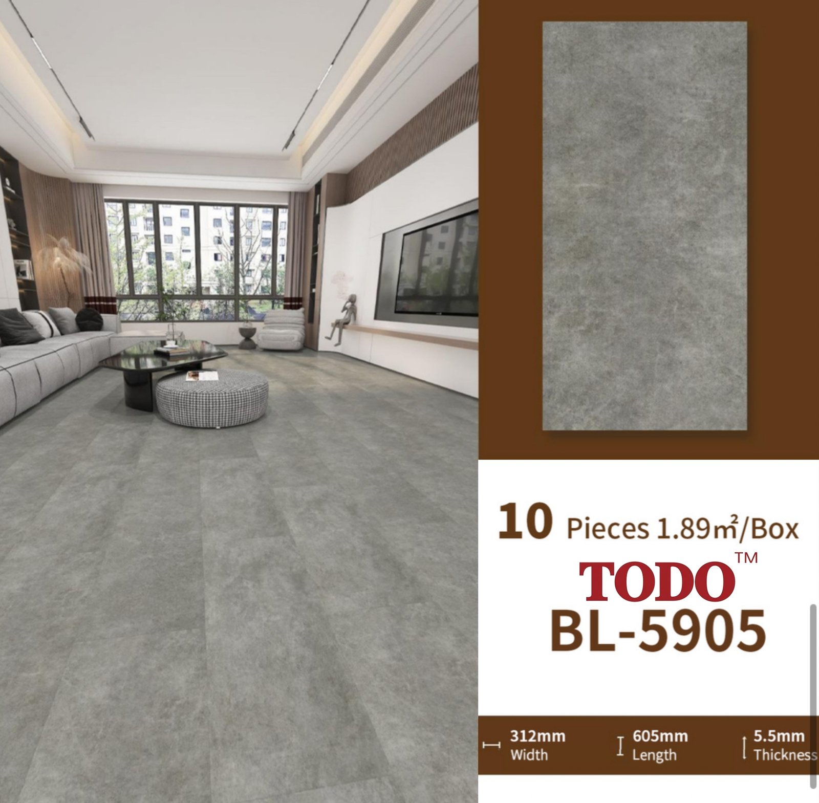 SPC Wood 5.5mm Lantai SPC Flooring Billion Wood Series Premium - Image 14