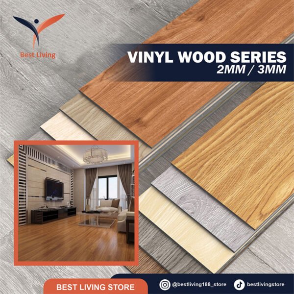 Vinyl 2mm & 3mm Wood Motif Kayu 1 Box Isi 24 Pcs Premium