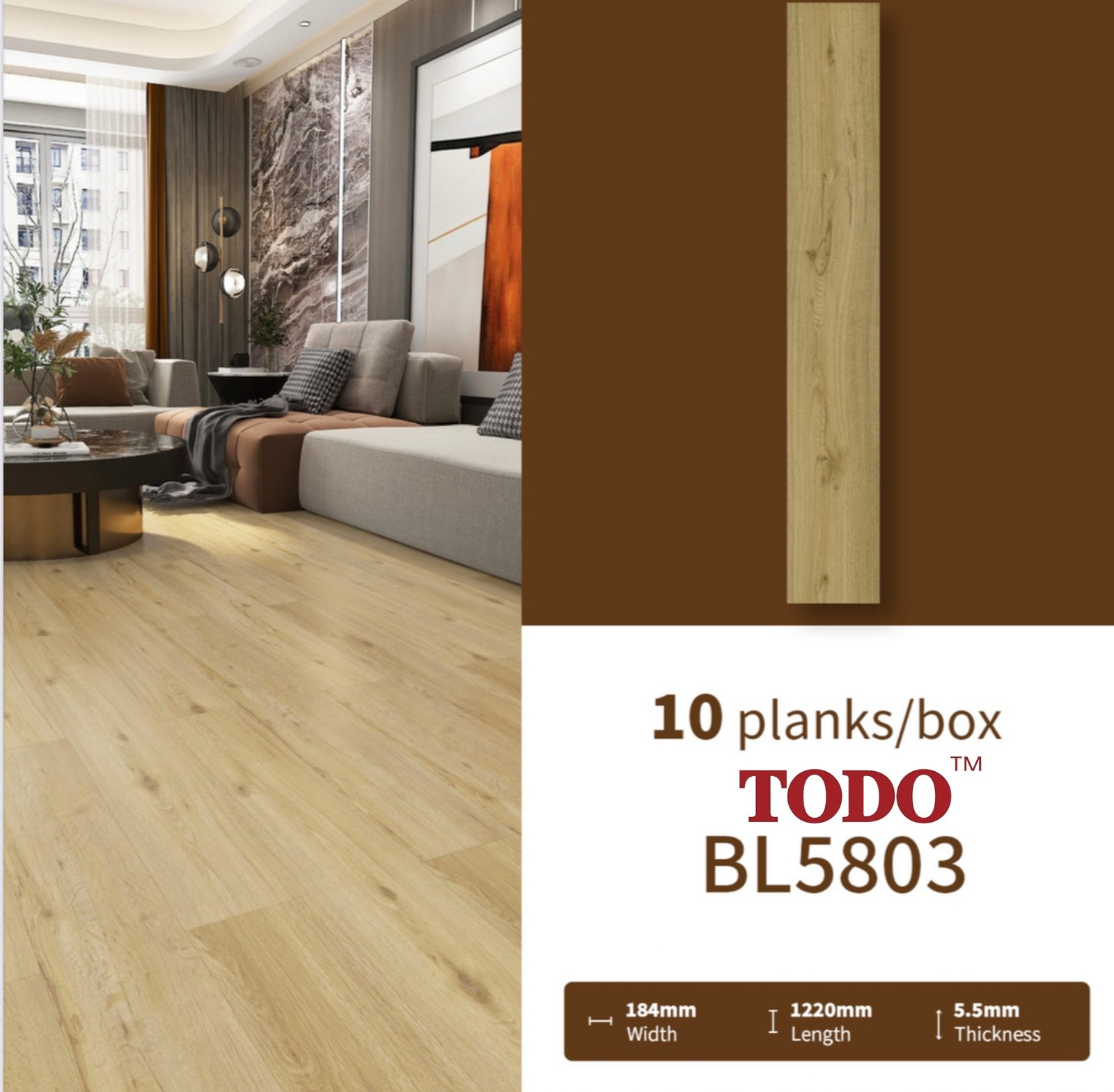 SPC Wood 5.5mm Lantai SPC Flooring Billion Wood Series Premium - Image 12