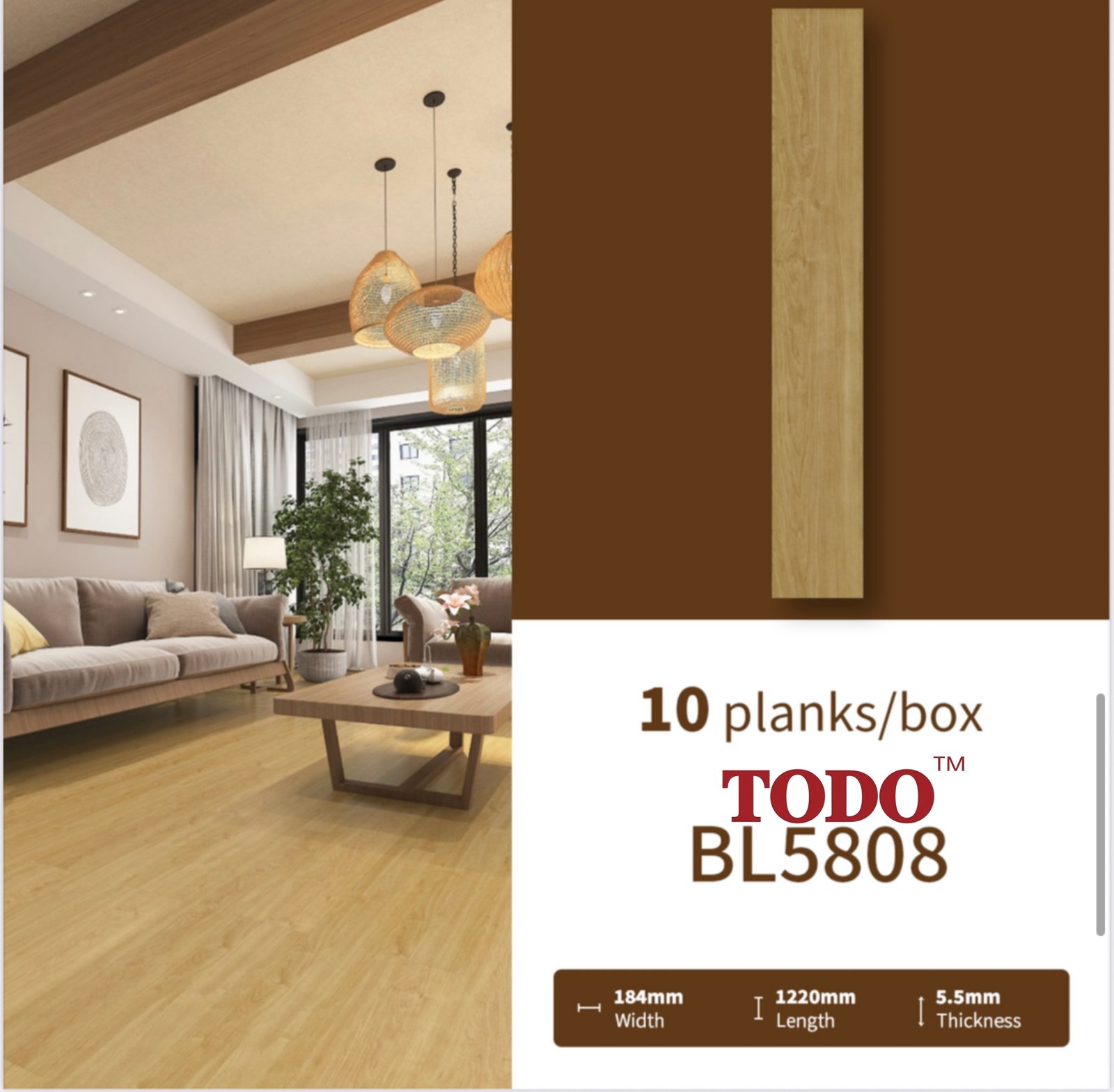 SPC Wood 5.5mm Lantai SPC Flooring Billion Wood Series Premium - Image 8