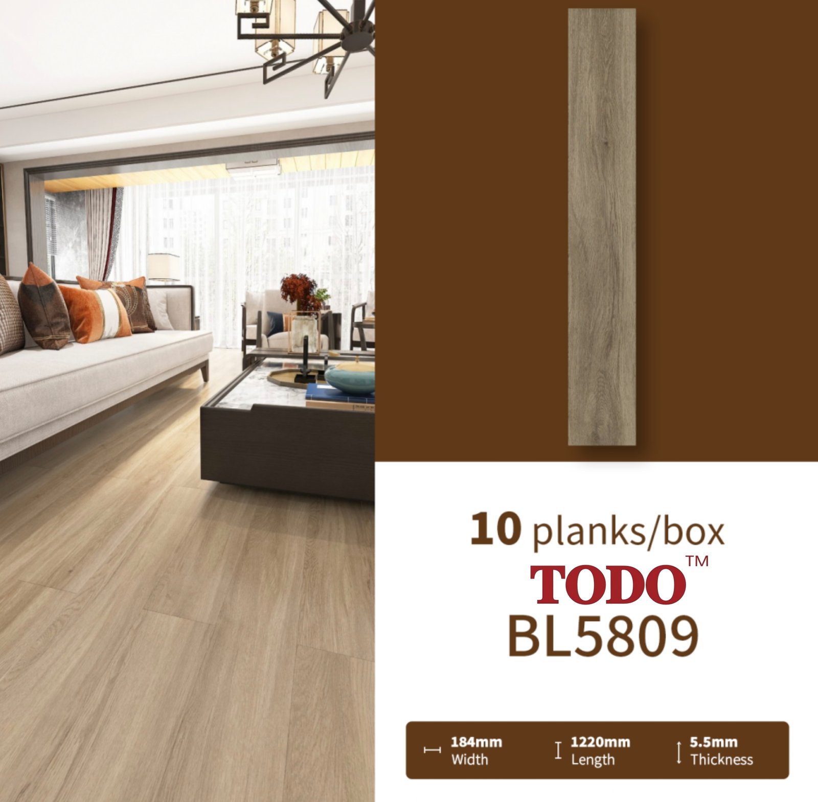 SPC Wood 5.5mm Lantai SPC Flooring Billion Wood Series Premium - Image 7