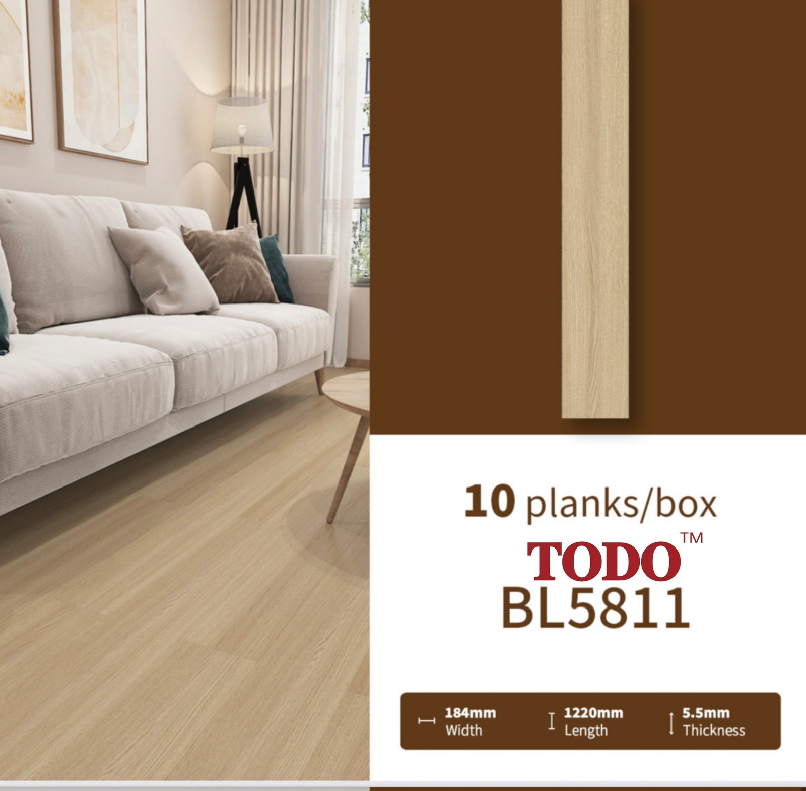 SPC Wood 5.5mm Lantai SPC Flooring Billion Wood Series Premium - Image 5