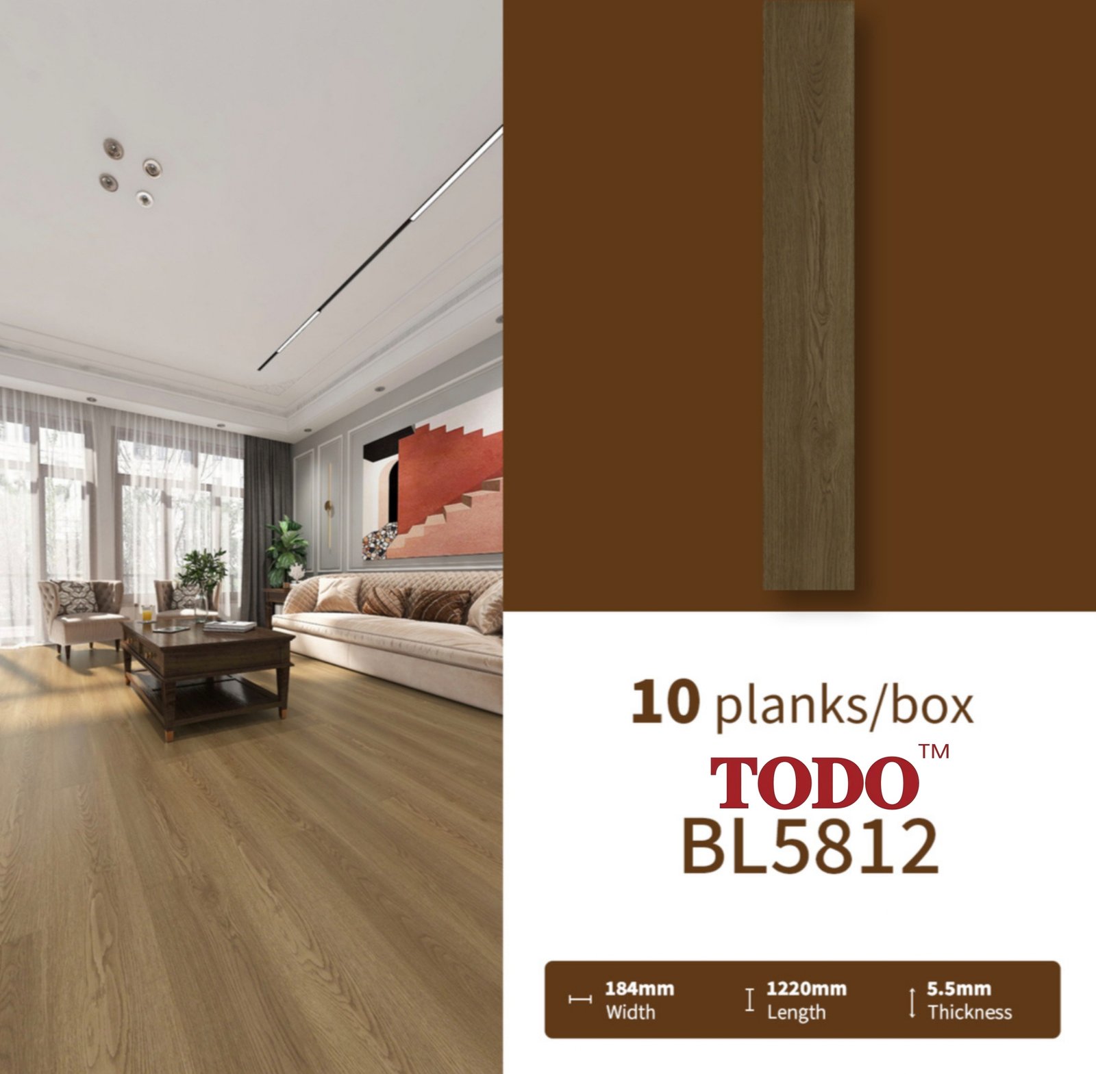 SPC Wood 5.5mm Lantai SPC Flooring Billion Wood Series Premium - Image 4