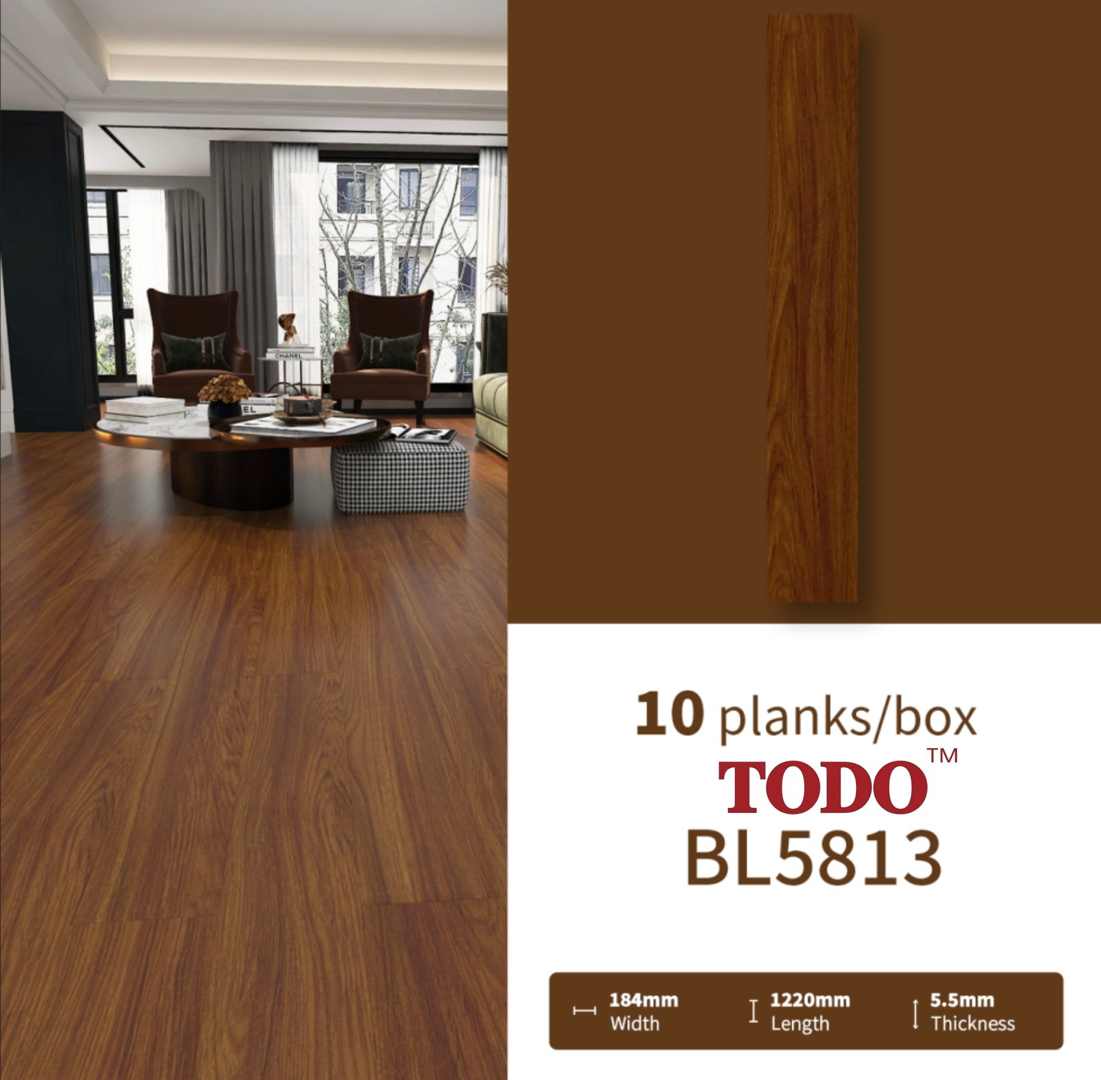 SPC Wood 5.5mm Lantai SPC Flooring Billion Wood Series Premium - Image 3