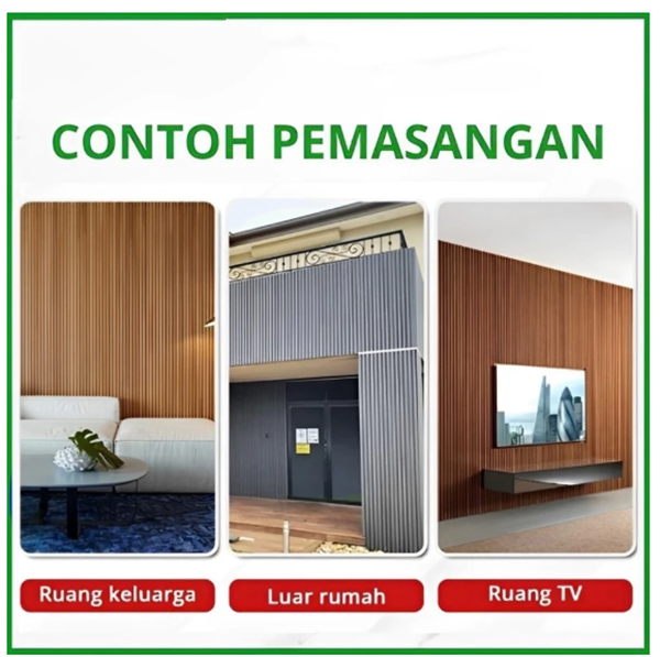 WPC Wall Panel Slim Indoor Isi 14 Batang Dekorasi Dinding Kayu Wallpanel Premium - Image 4