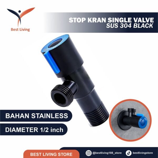 STOP KRAN SINGLE VALVE SUS 304 BLACK